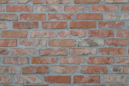 Red old brick wall. Various colors of redの写真素材