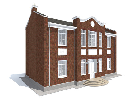 architectural visualization of classic private residential  isolated on whiteの写真素材