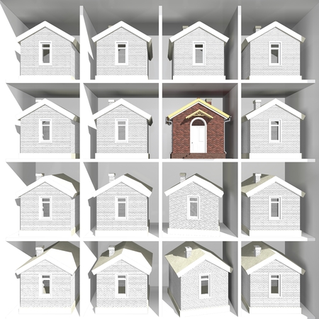 House models on the rack for your choiseの写真素材