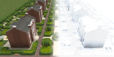 Master plan of the village. 3d model render.の写真素材