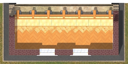 Cross section of brick house. 3D architectural visualizationの写真素材