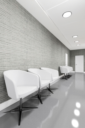 Office Entrance Area interior with armchair 3D illustrationの写真素材