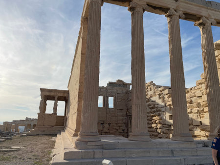 Ruins of the Erechtheion in Athens, Greeceの写真素材