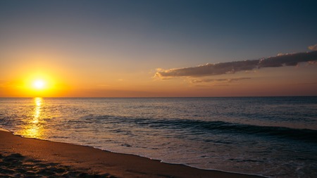 Dawn on the Black Sea, coast, wavesの写真素材