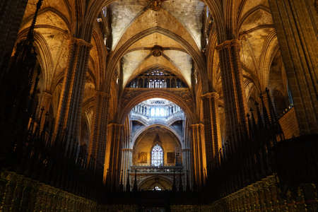 Barcelona cathedral interiorのeditorial素材