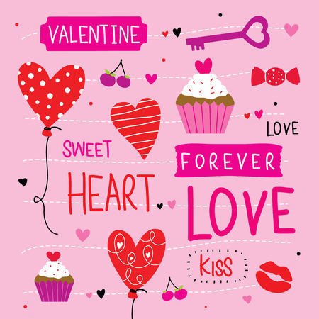 Valentine I Love You Sweetheart Cute Cartoon Vectorのイラスト素材