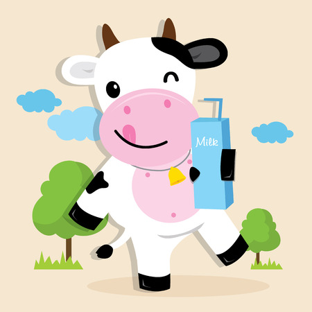 Cow Cute Character Cartoon Designのイラスト素材