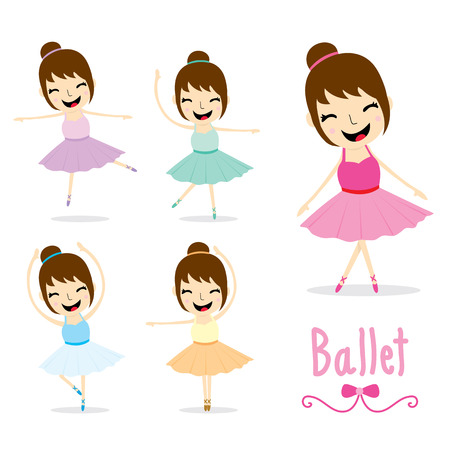 The Ballet Girl cute Activity cartoon design vectorのイラスト素材