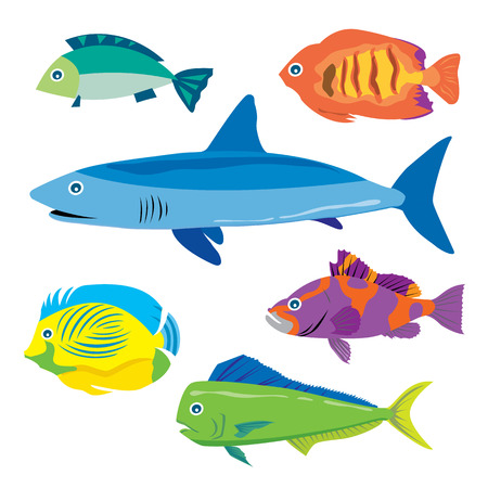 Tropical fish water animal vector cartoonのイラスト素材