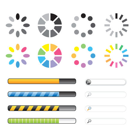Loading and buffering icon set. Vector illustrationのイラスト素材