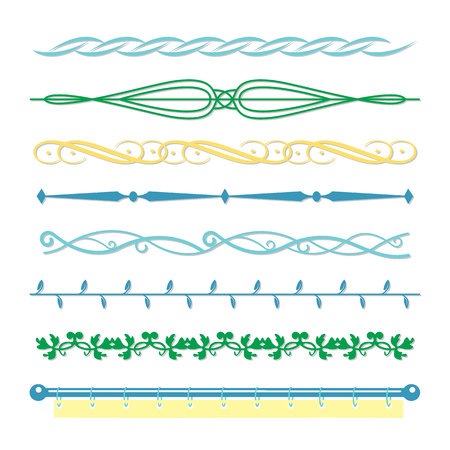 Borders monograms Line set in vintage style for design vectorのイラスト素材