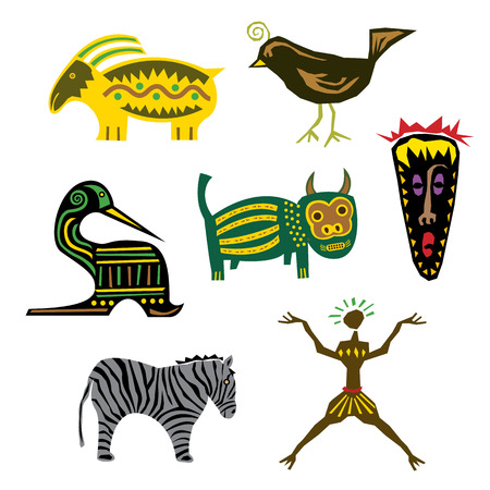 Illustration of the Bust Carving Ancient Egyptian animal vectorのイラスト素材