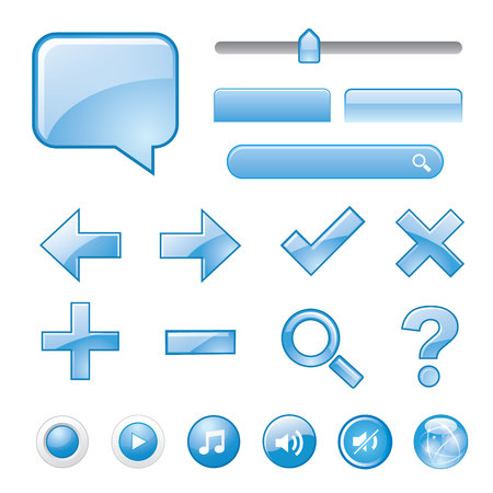 Blank Blue website button Icon Symbol Vectorのイラスト素材