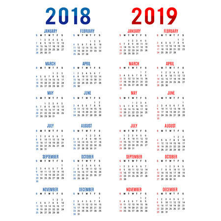 Calendar Planner Happy New Year 2018のイラスト素材