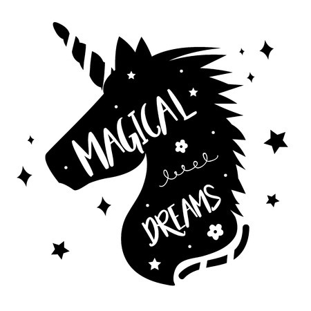 Unicorns cute dream fantasy cartoon character vector illustration.のイラスト素材