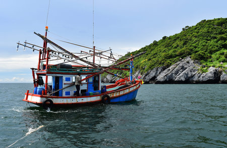 Fishing Boat on the sea ,Thailandのeditorial素材