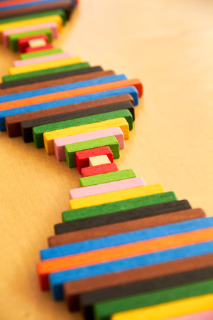 Wood Montessori material for math Cuisenaire rodsの写真素材