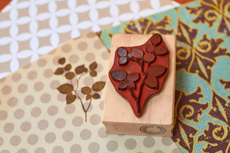 Scarpbook rubber stamp samplesの写真素材