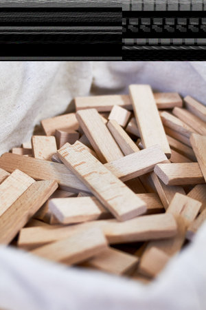 Wood Montessori kapla material for constructions
