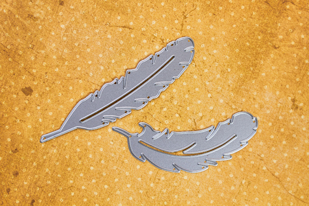 Scarpbooking die-cutter feather shapeの写真素材