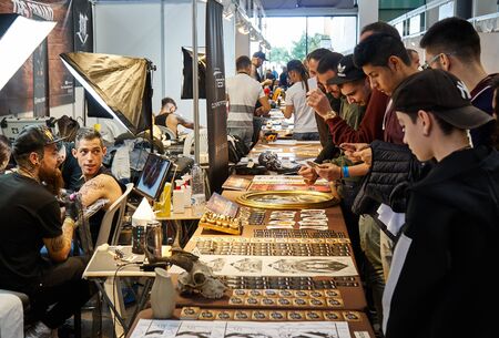 ALICANTE TATTOO FAIR CIRCA 2018 tattoo exibition with some artistのeditorial素材