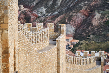 wall of albarracin town in teruel in the afternoon