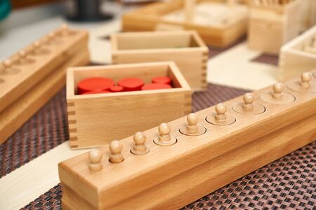 Montessori counting games learning numbersの写真素材