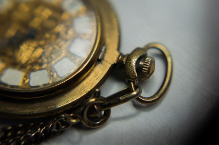 Pocket watch with chainの写真素材
