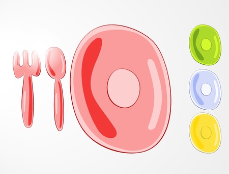 Plate, spoon and forkのイラスト素材