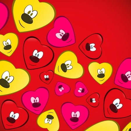 Pretty heart faceのイラスト素材