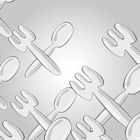 Spoon and forkのイラスト素材