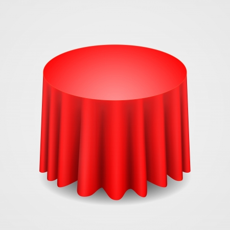 red round tablecloth table on a white backgroundのイラスト素材