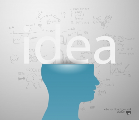 idea in sIlhouette of a headのイラスト素材