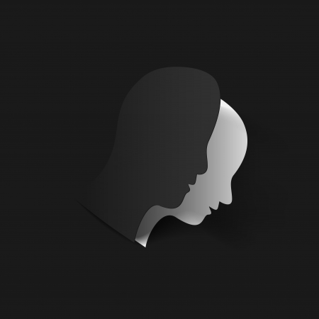 Man head paper cutのイラスト素材