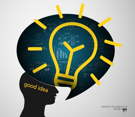 idea concept speech bubble with human headのイラスト素材
