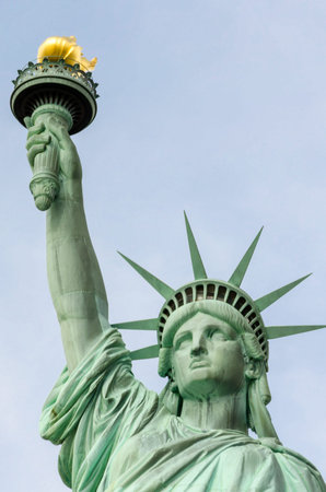 Lady Liberty Statue Holding the Torch and Enlightening the World. New York City, USA