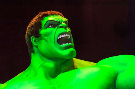Madame Tussauds The Incredible Hulk. Angry Green Skinned Fictional Superhero. Manhattan, New York City, USAのeditorial素材