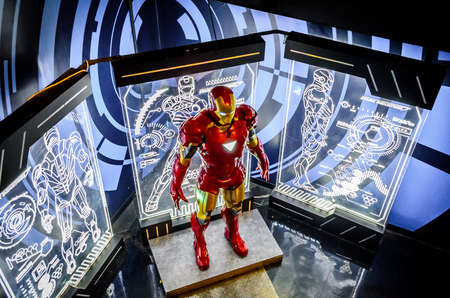 Madame Tussauds Iron Man. American Superhero from Marvel Universe Comics. Mechanized Suit of Armor Display. Manhattan, New York City, USAのeditorial素材