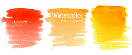 Vector set of abstract watercolor background with paper texture. Hand drawn watercolor backdrop, stain watercolors colors on wet paper. Good for invitations, scrapbooking, banners, tags, labels, etcのイラスト素材