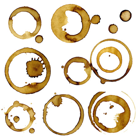 Coffee cup stains.     Good as design elements for cafe/bar/restaurant menu, flyers, advertising, cards.のイラスト素材