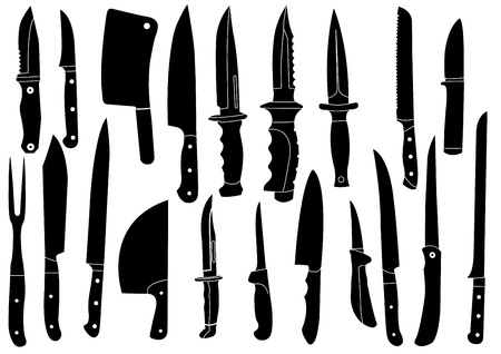 different types of knives. vectors set.のイラスト素材
