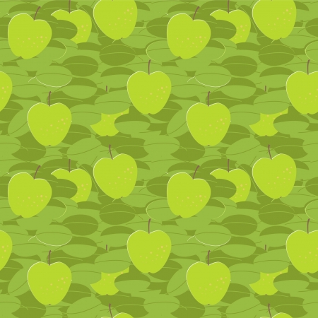 green apple on tree seamless ornamentのイラスト素材
