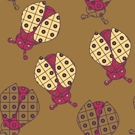 seamless ornament with bugsのイラスト素材