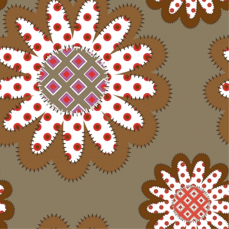 seamless floral patchwork patternのイラスト素材