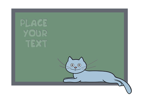 decorative cat with text frameのイラスト素材