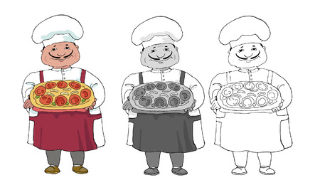 set of three variations of italian coockのイラスト素材
