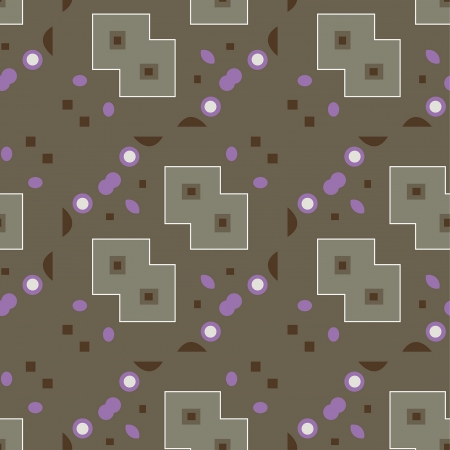 decorative seamless geometric ornament on brown backgroundのイラスト素材