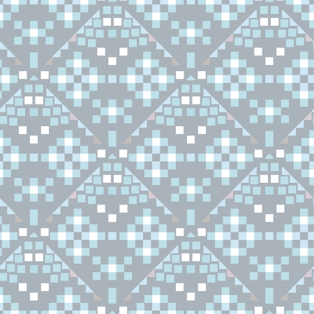 decorative light blue seamless ornament with geometric figuresのイラスト素材