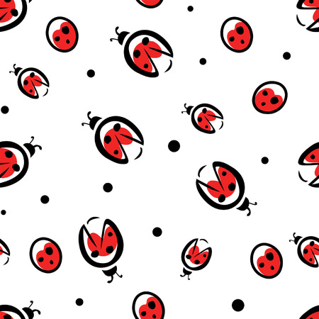 seamless pattern with ladybugsのイラスト素材