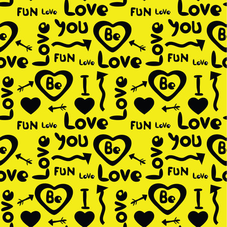 decorative seamless pattern in black and yellow colorsのイラスト素材